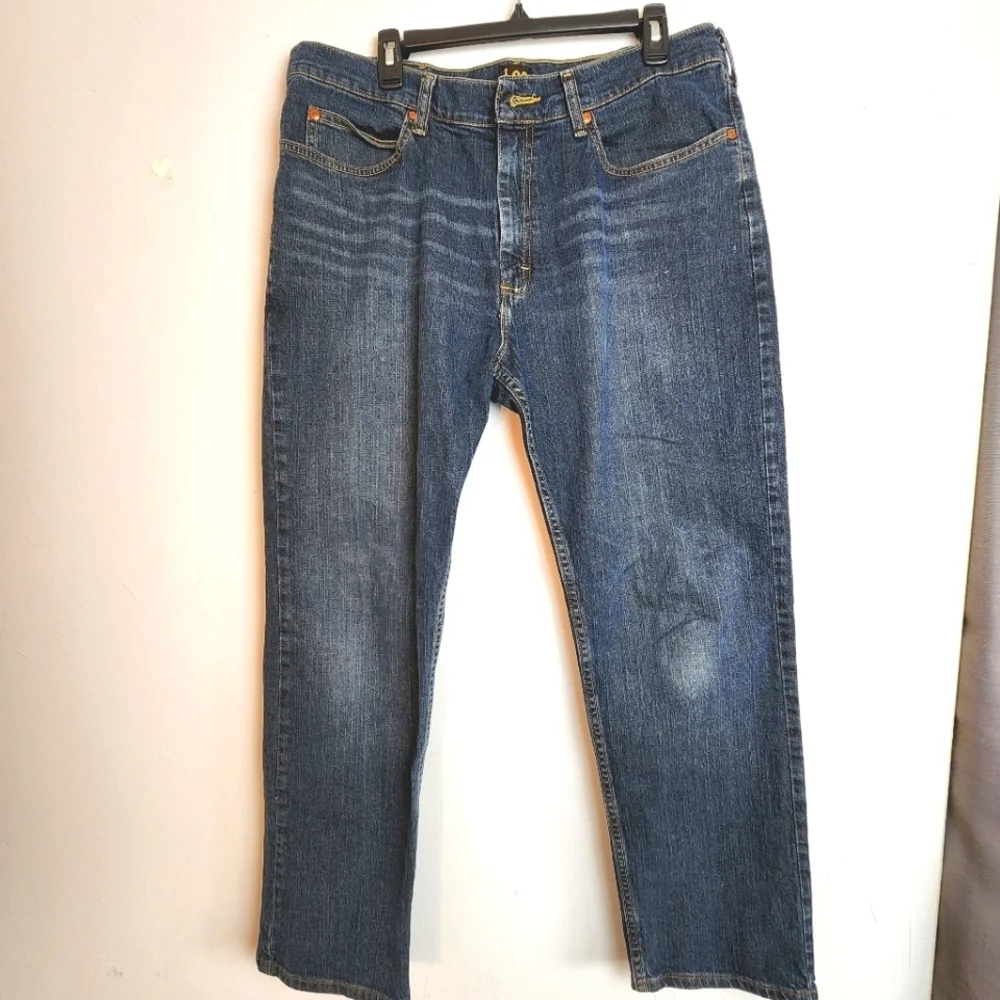 Lee Relaxed Fit Dark Wash Straight Leg Men's Jeans Size 36 x 32